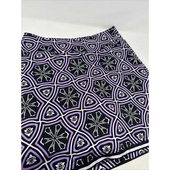 Golftini Pull On Skort Lavender/Black Geometric Size S Dual Pocket Golf Tennis - Picture 1 of 10